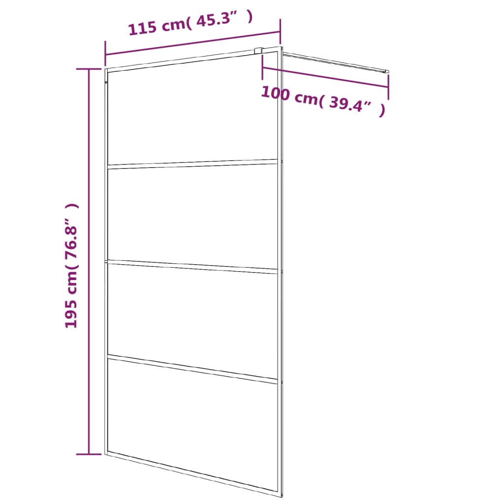 Walk-in Shower Wall Silver 115x195 cm Clear ESG Glass