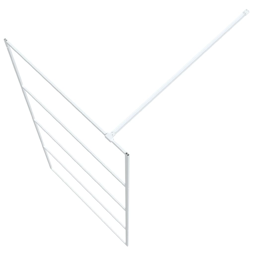 Walk-in Shower Wall White 90x195 cm Clear ESG Glass