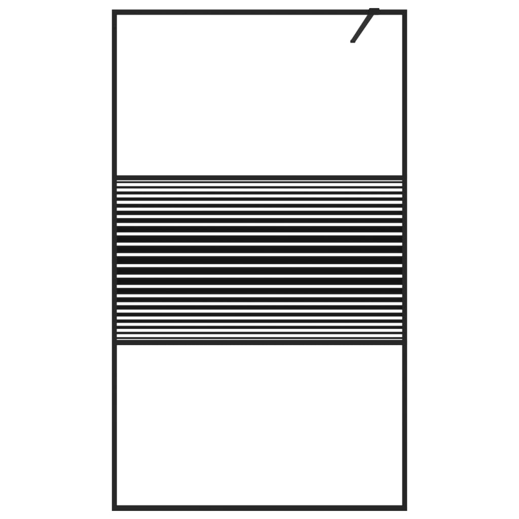 Walk-in Shower Wall Black 115x195 cm Clear ESG Glass