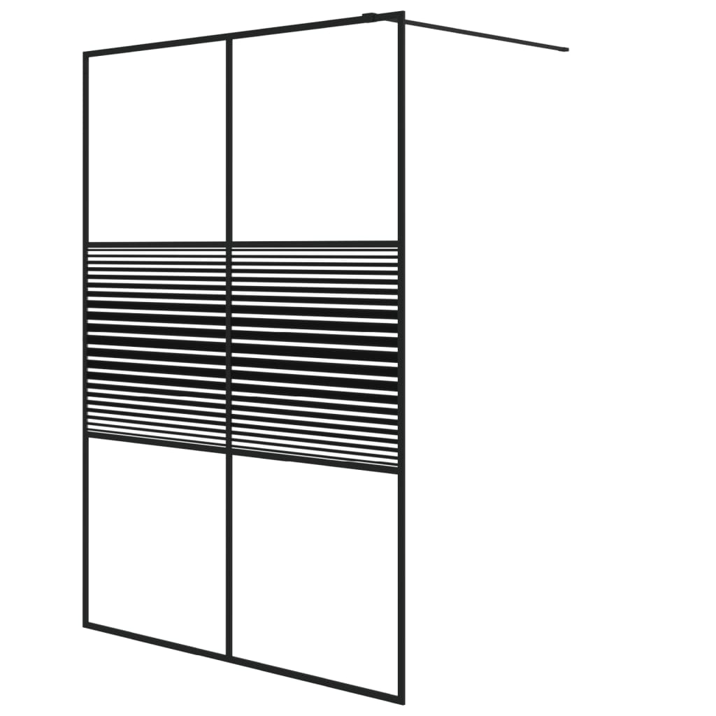 Walk-in Shower Wall Black 140x195 cm Clear ESG Glass