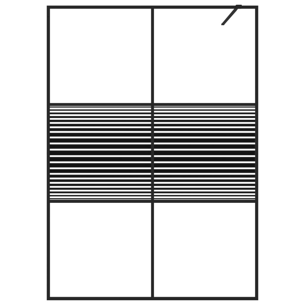 Walk-in Shower Wall Black 140x195 cm Clear ESG Glass