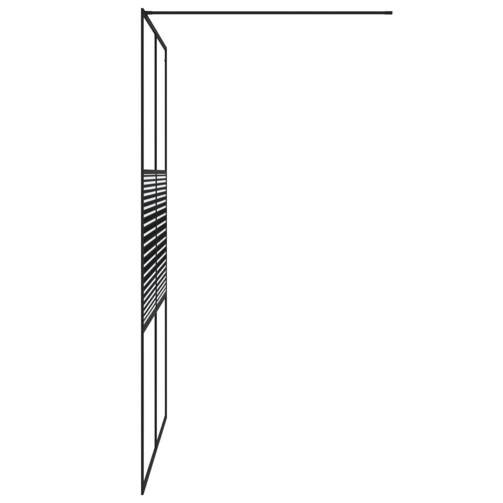 Walk-in Shower Wall Black 140x195 cm Clear ESG Glass