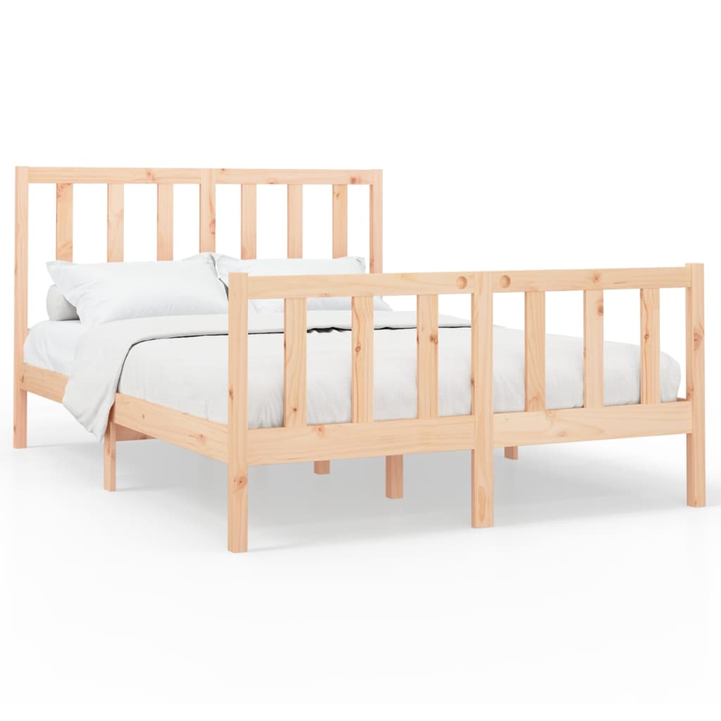 Bed Frame without Mattress 140x190 cm Solid Wood Pine