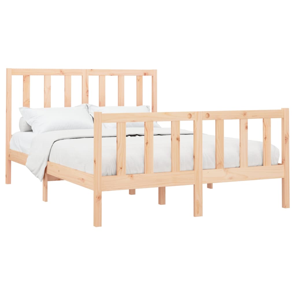 Bed Frame without Mattress 140x190 cm Solid Wood Pine