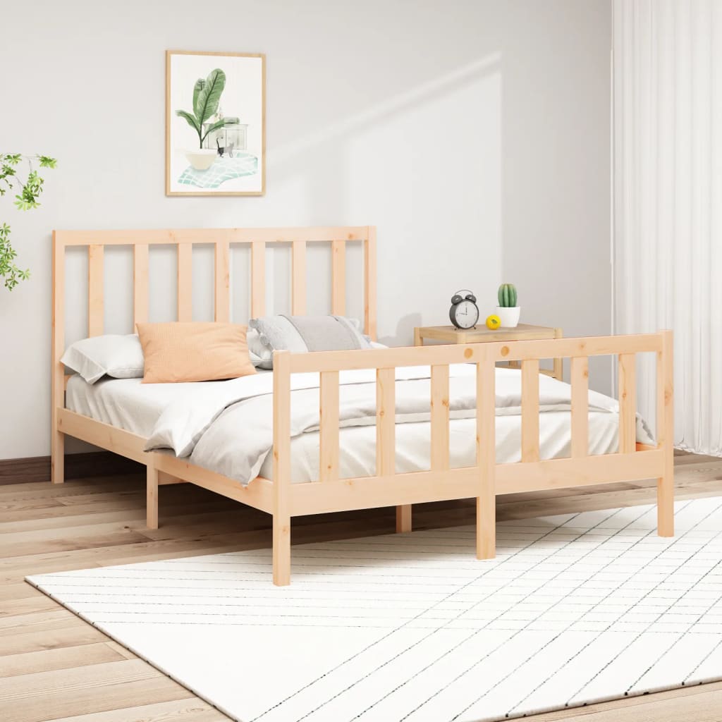 Bed Frame without Mattress 160x200 cm Solid Wood Pine