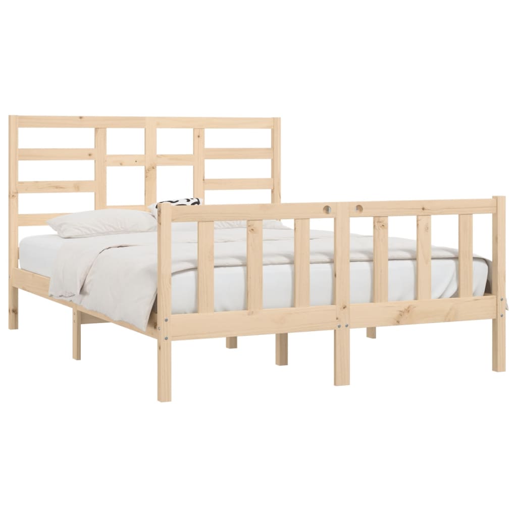 Bed Frame without Mattress 150x200 cm King Size Solid Wood