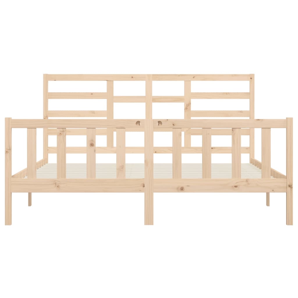 Bed Frame without Mattress 200x200 cm Solid Wood Pine