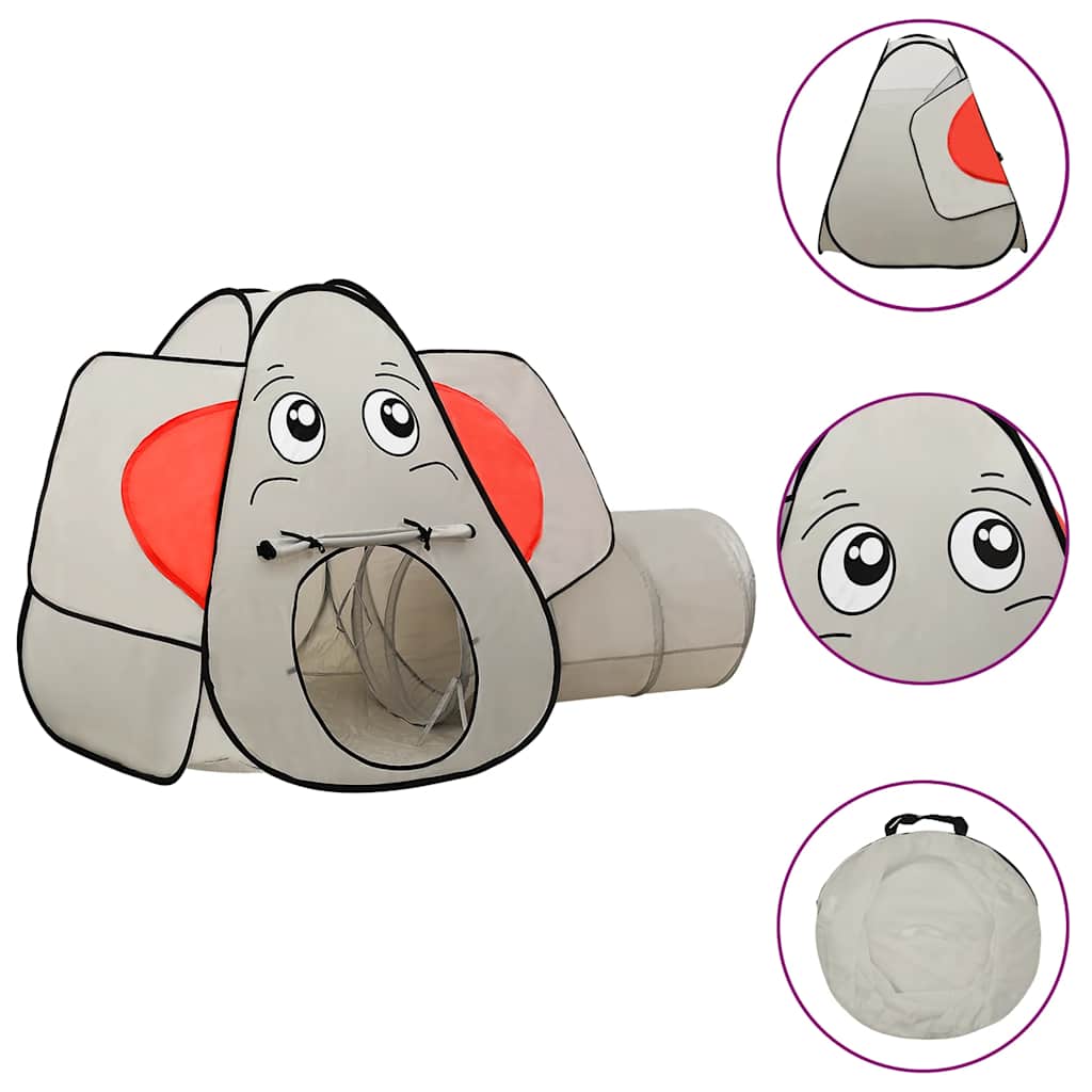 Elephant Children Play Tent with 250 Balls Grey 174x86x101 cm