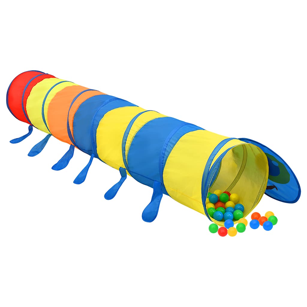 Children Play Tunnel with 250 Balls Multicolour 245 cm Polyester