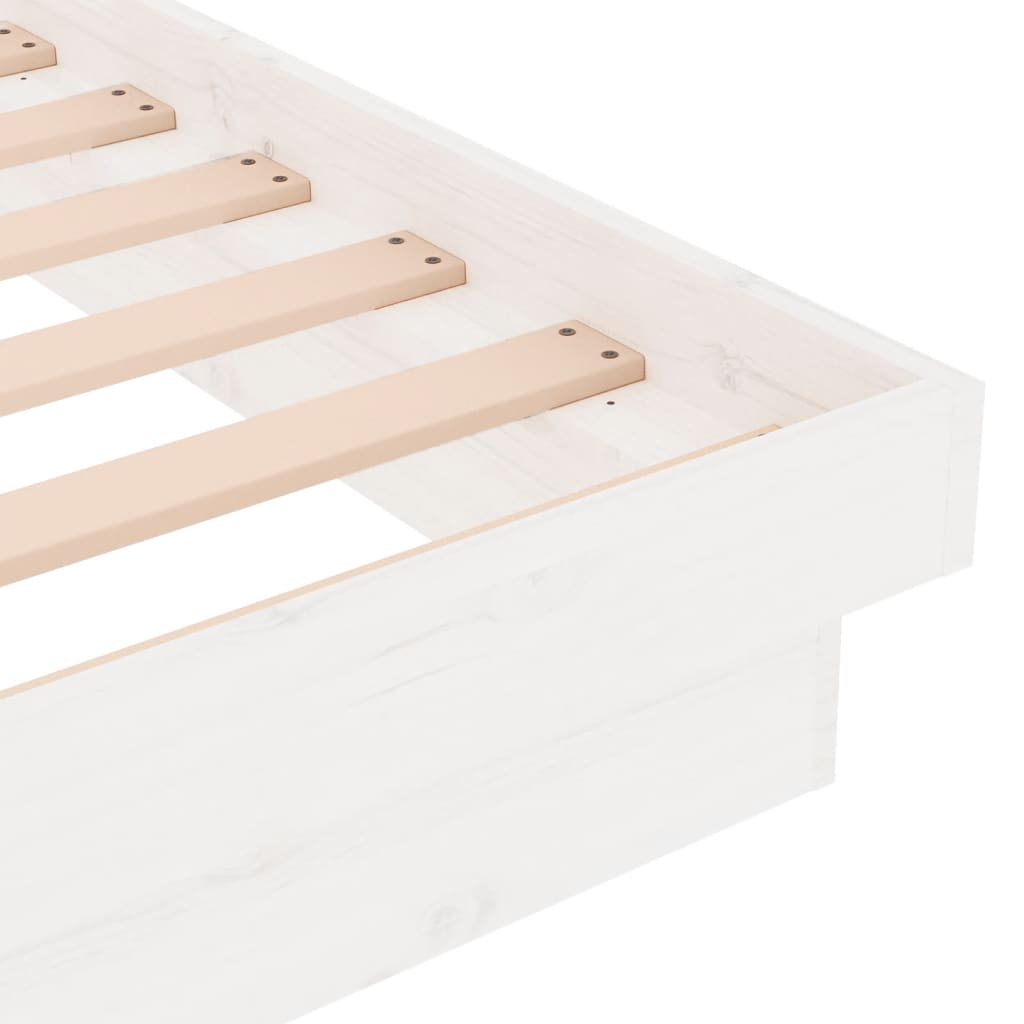 Bed Frame without Mattress White Solid Wood 200x200 cm