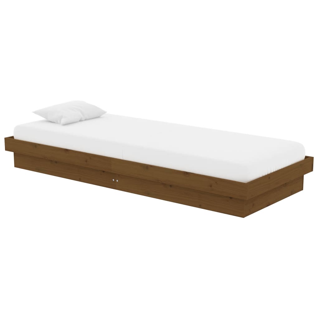 Bed Frame without Mattress Honey Brown Solid Wood Small Single