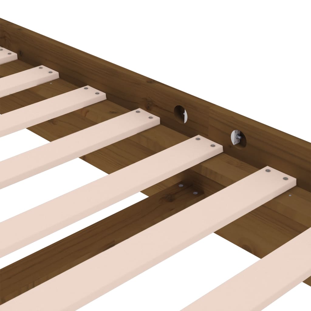 Bed Frame without Mattress Honey Brown Solid Wood Small Single