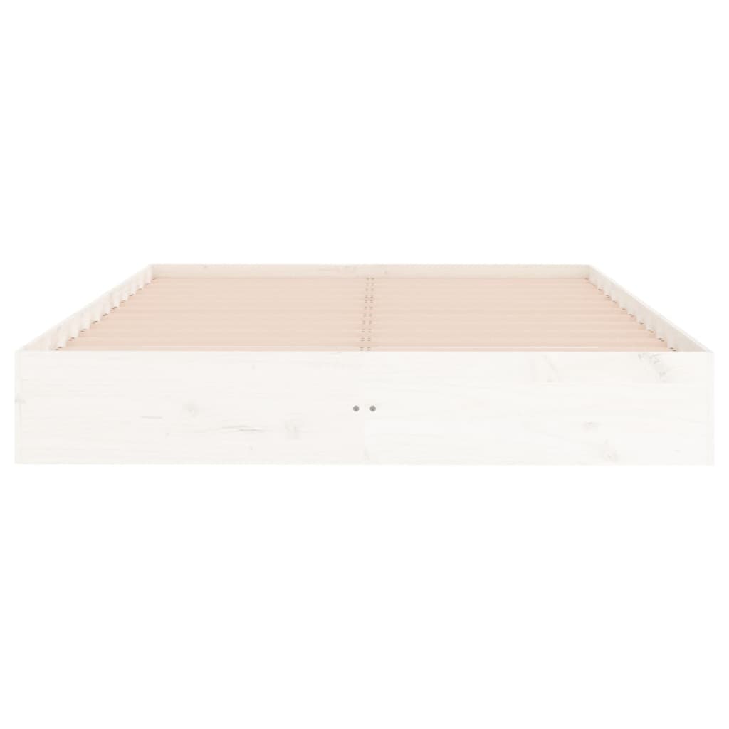 Bed Frame without Mattress White Solid Wood 120x200 cm