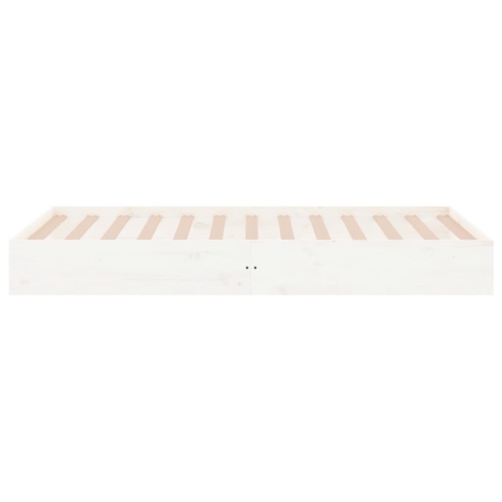 Bed Frame without Mattress White Solid Wood 90x200 cm