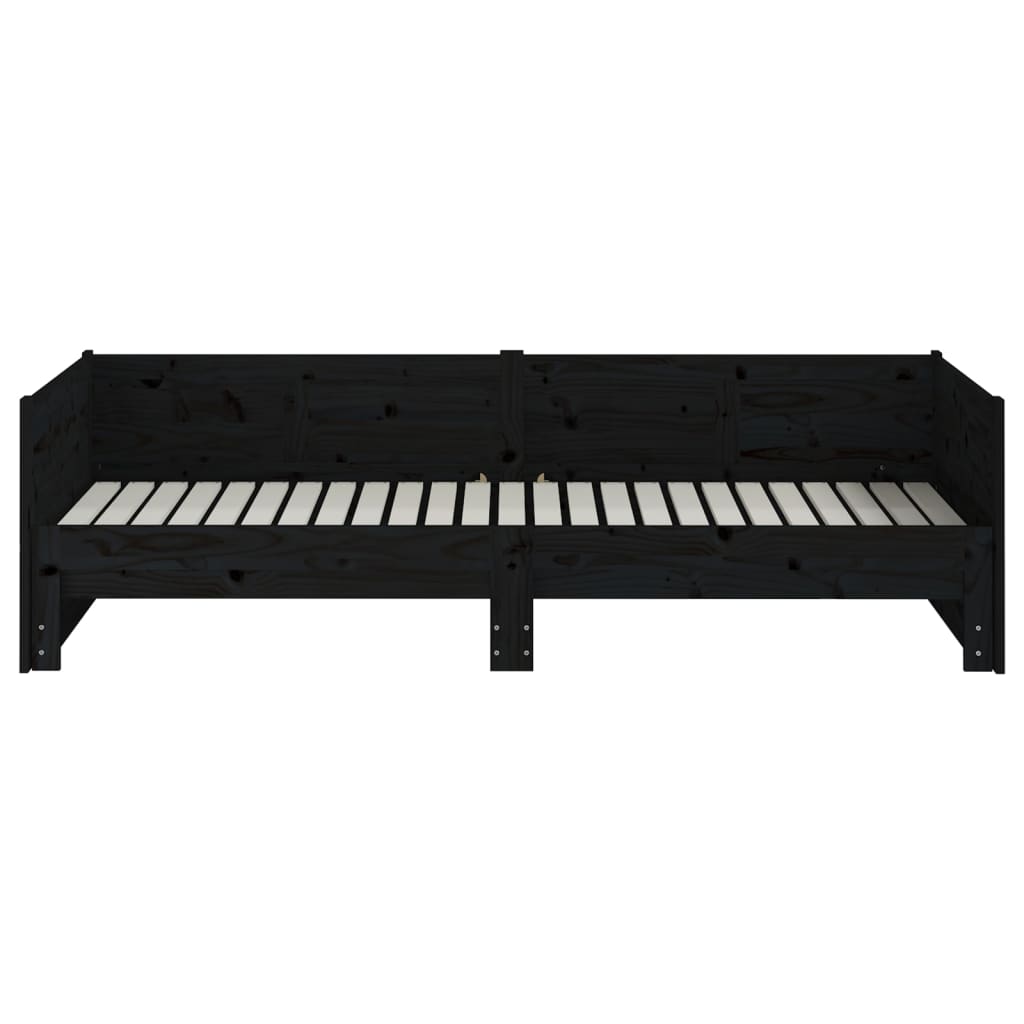 Pull-out Day Bed without Mattress Black 2x(90x200) cm