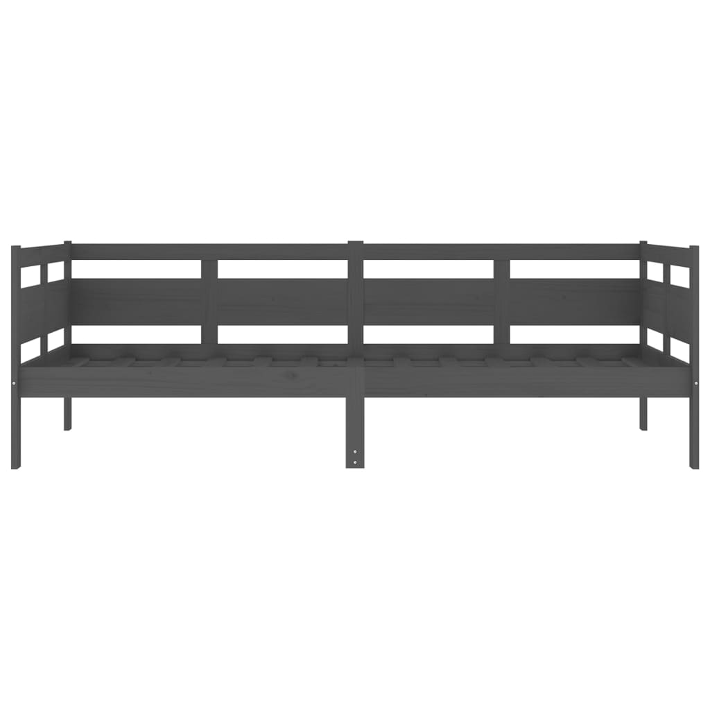 Day Bed without Mattress Grey Solid Wood Pine 90x200 cm