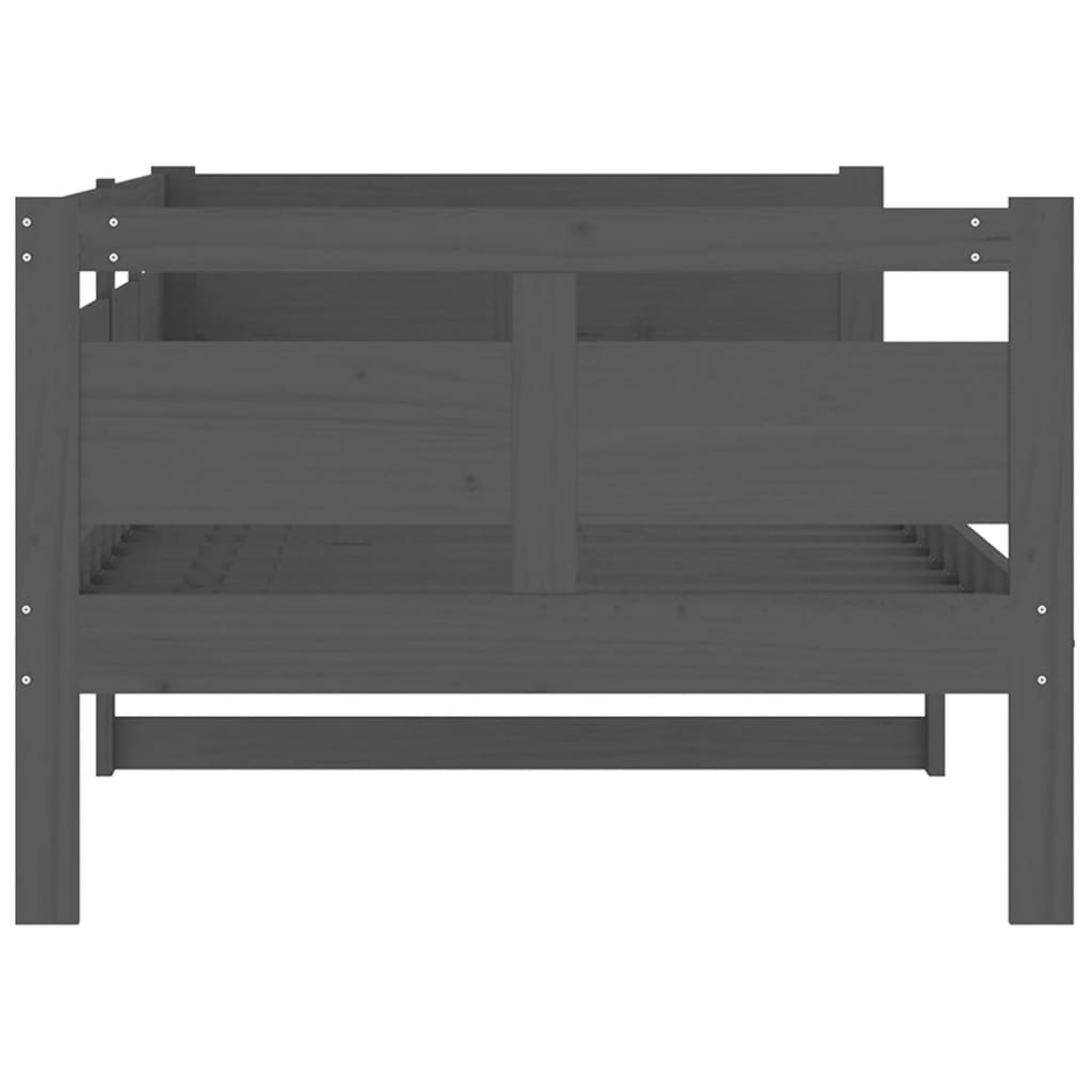 Day Bed without Mattress Grey Solid Wood Pine 90x200 cm