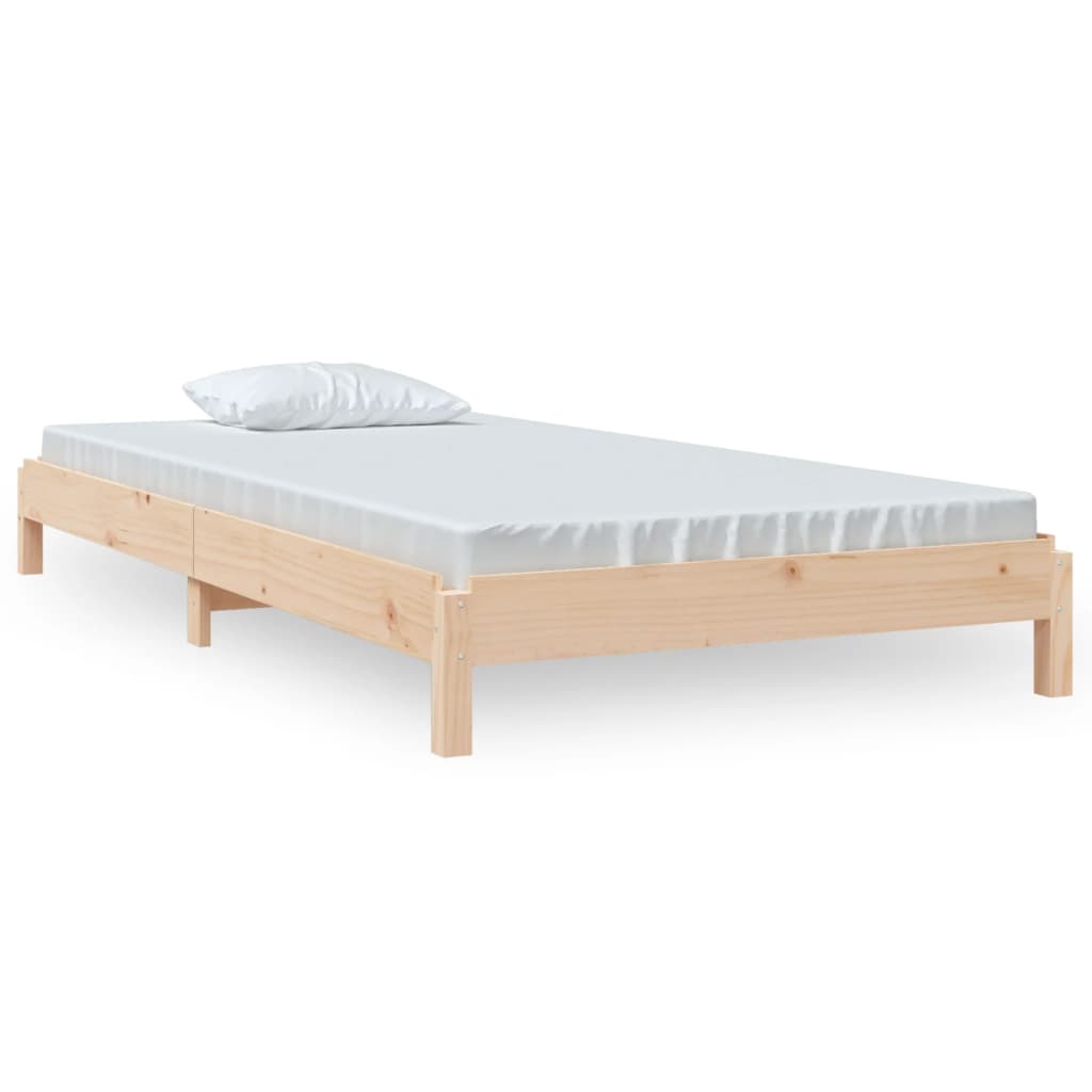 Stack Bed without Mattress 75x190 cm Small Single Solid Wood Pine