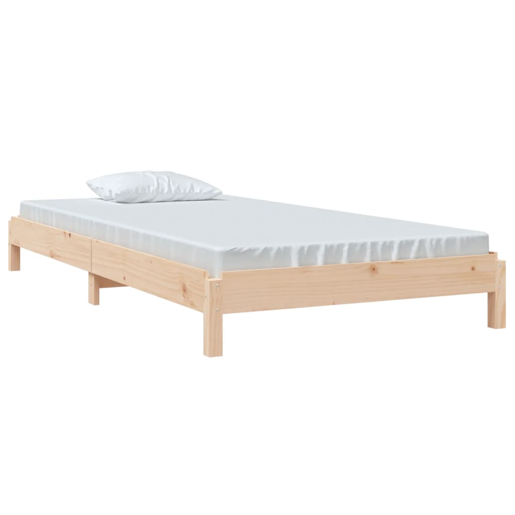 Stack Bed without Mattress 75x190 cm Small Single Solid Wood Pine
