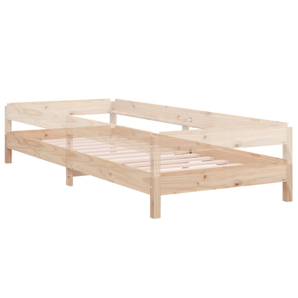 Stack Bed without Mattress 75x190 cm Small Single Solid Wood Pine