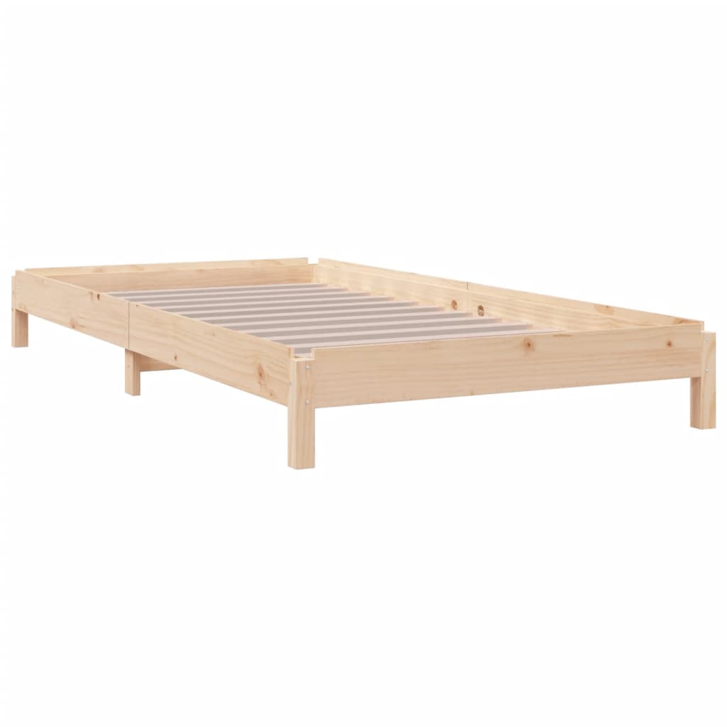 Stack Bed without Mattress 75x190 cm Small Single Solid Wood Pine