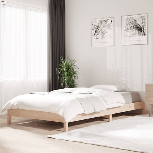 Stack Bed without Mattress 75x190 cm Small Single Solid Wood Pine