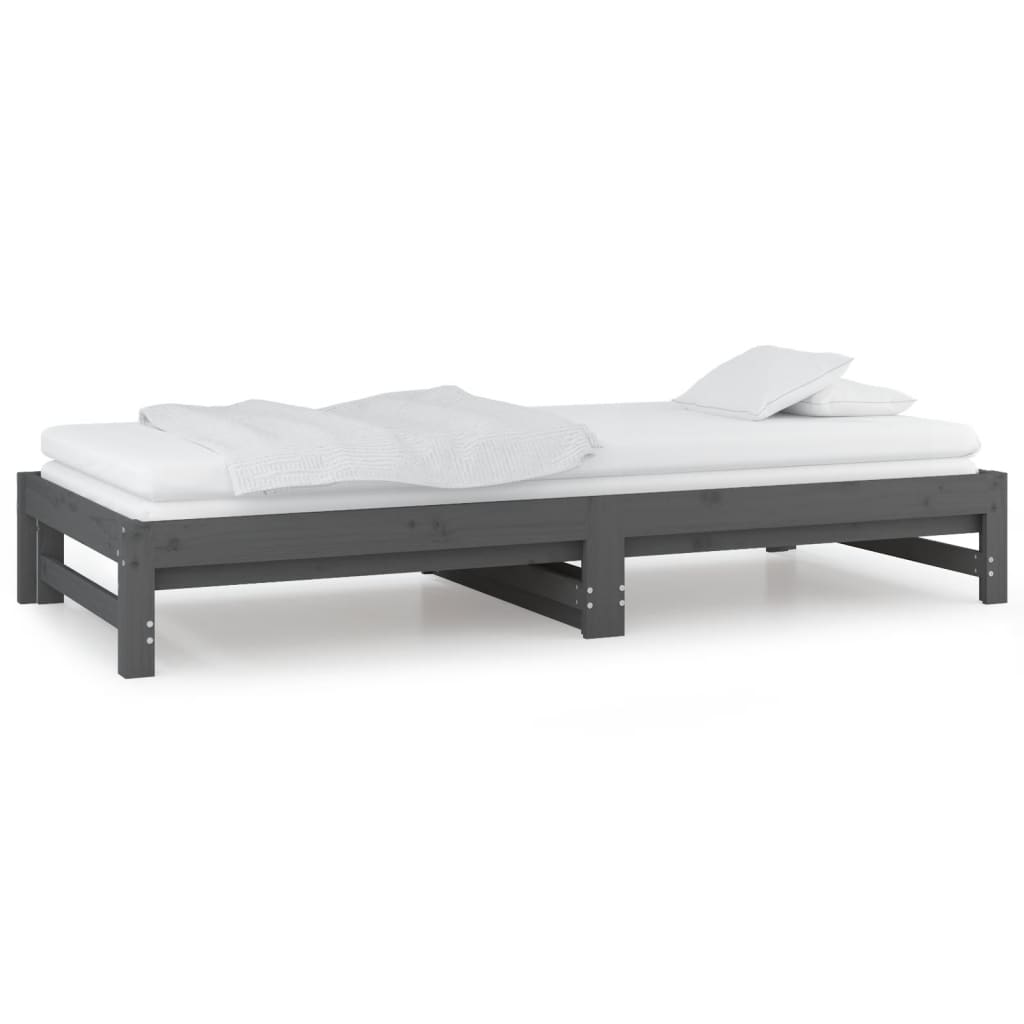 Pull-out Day Bed without Mattress Grey 2x(90x200) cm