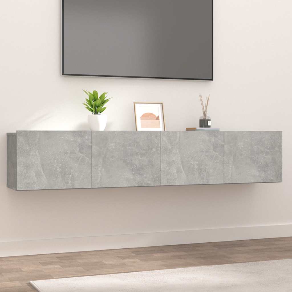 TV Cabinets 2 pcs Concrete Grey 80x30x30 cm Engineered Wood