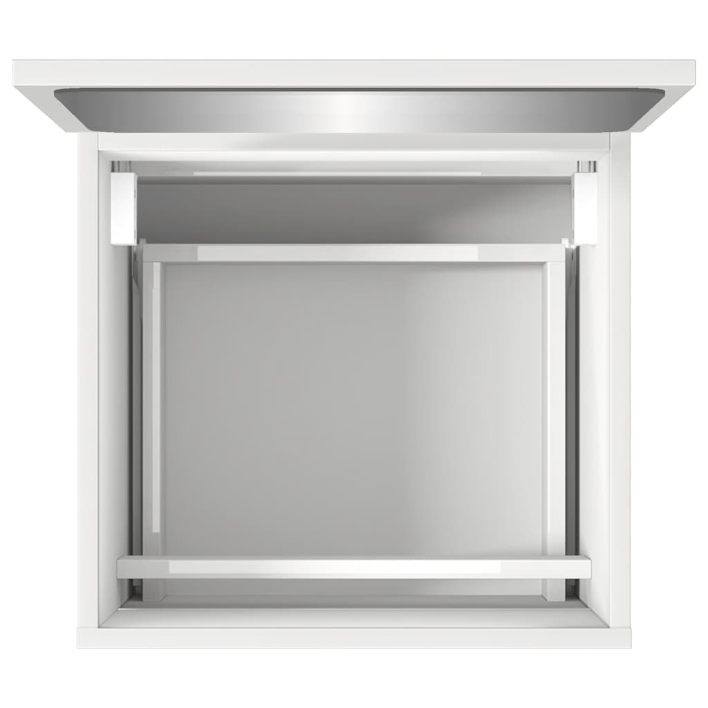 Bathroom Cabinet with Mirror White Engineered Wood