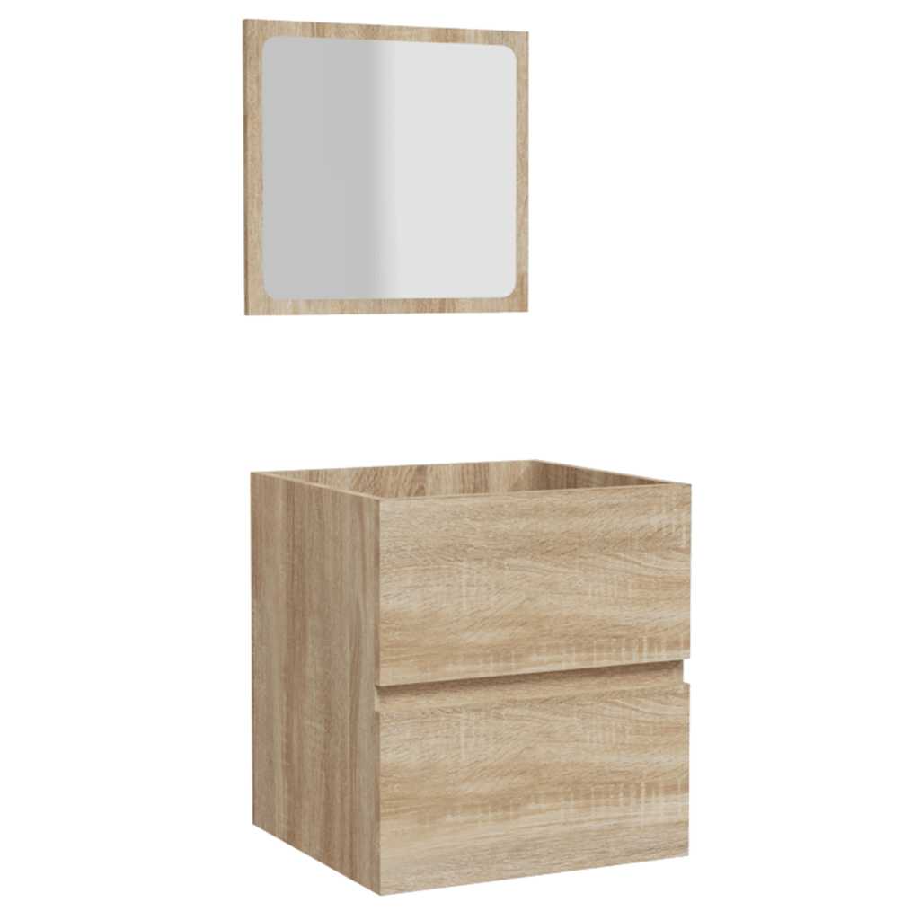 Bathroom Cabinet with Mirror Sonoma Oak Engineered Wood