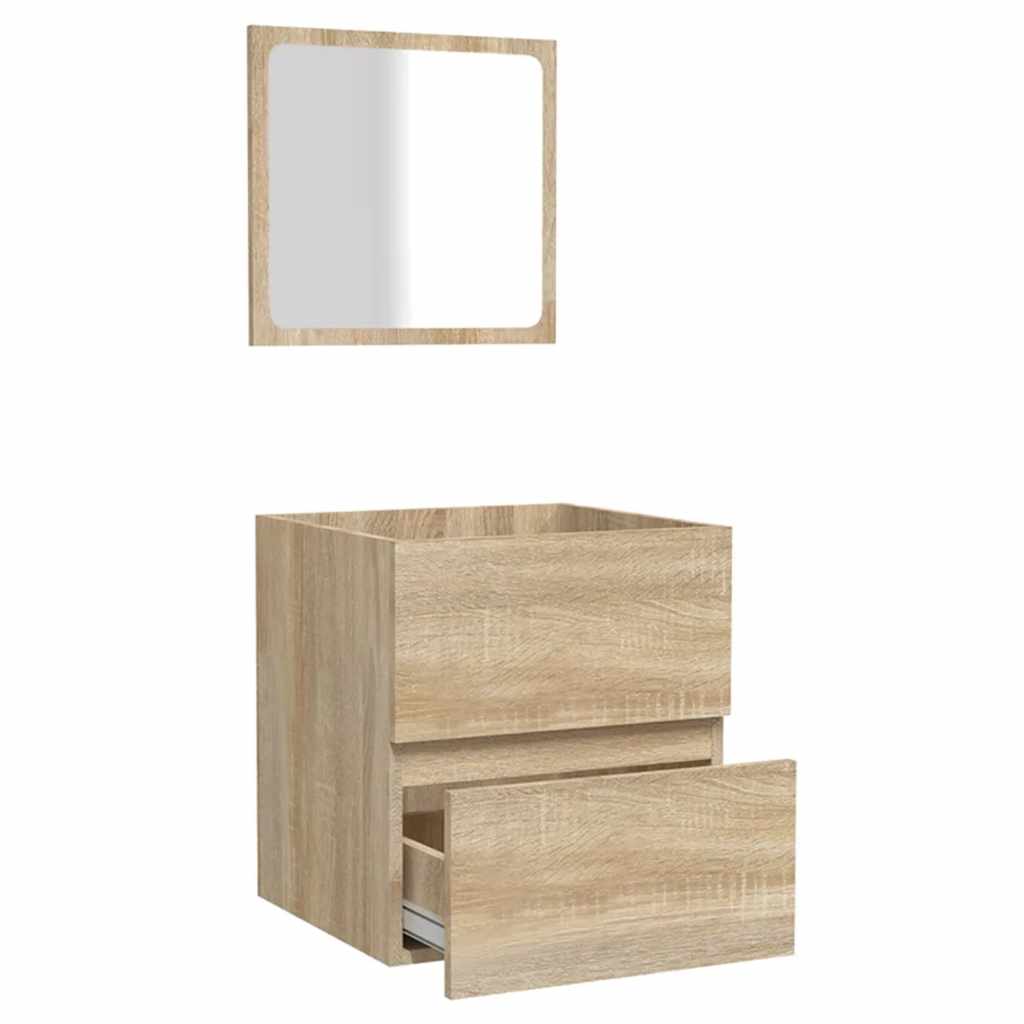 Bathroom Cabinet with Mirror Sonoma Oak Engineered Wood