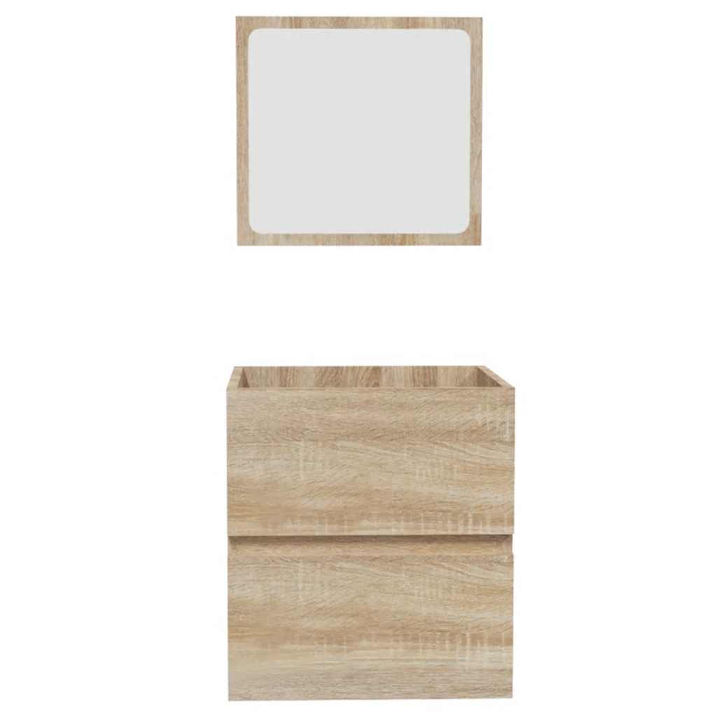Bathroom Cabinet with Mirror Sonoma Oak Engineered Wood