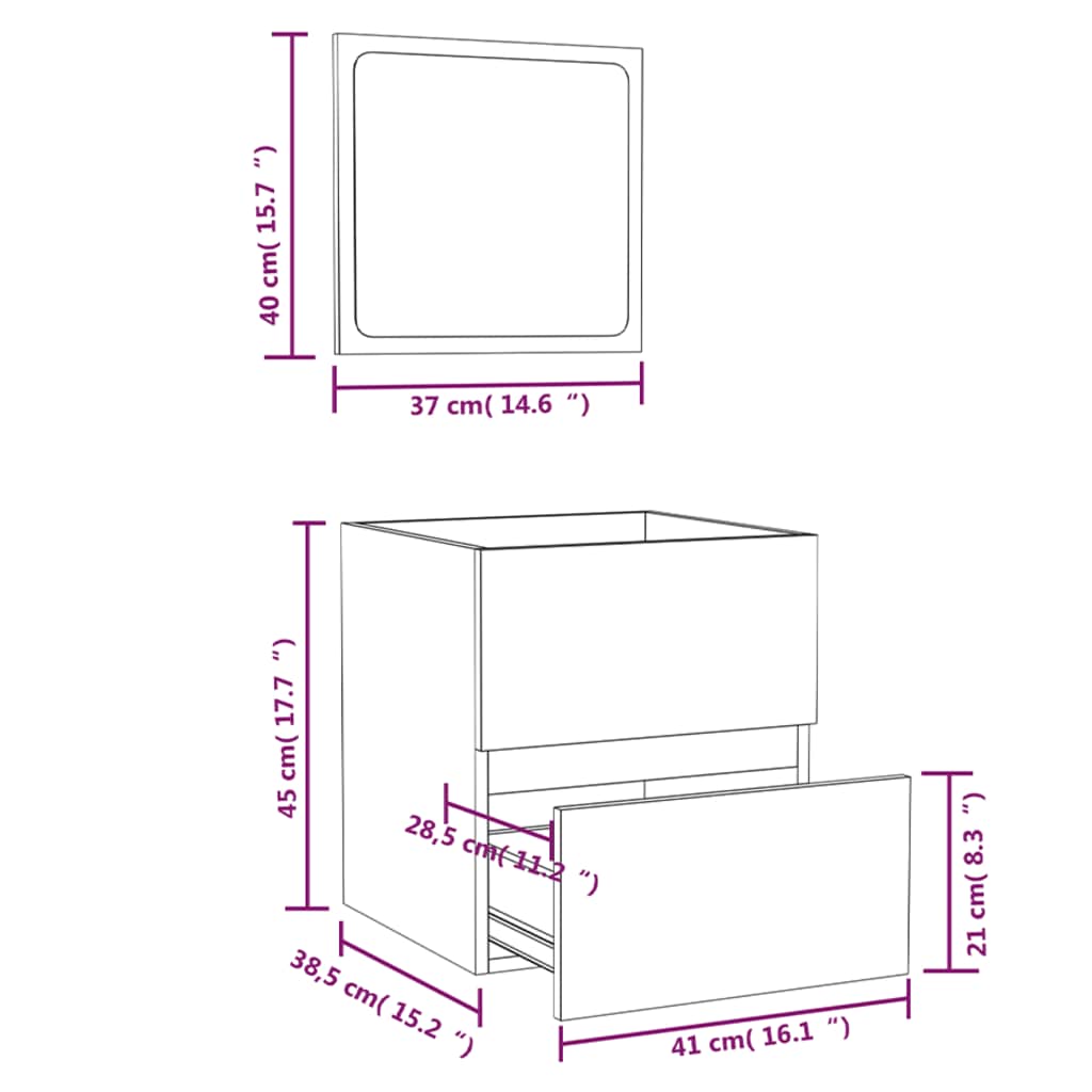 Bathroom Cabinet with Mirror Sonoma Oak Engineered Wood