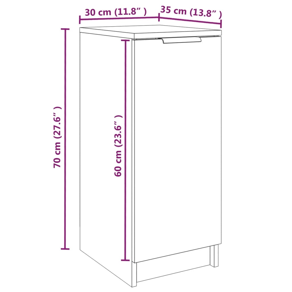 Shoe Cabinet Black 30x35x70 cm Engineered Wood