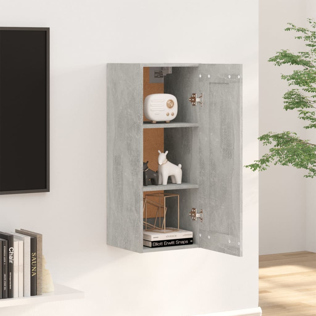 Wall Cabinet Concrete Grey 35x34x90 cm Engineered Wood