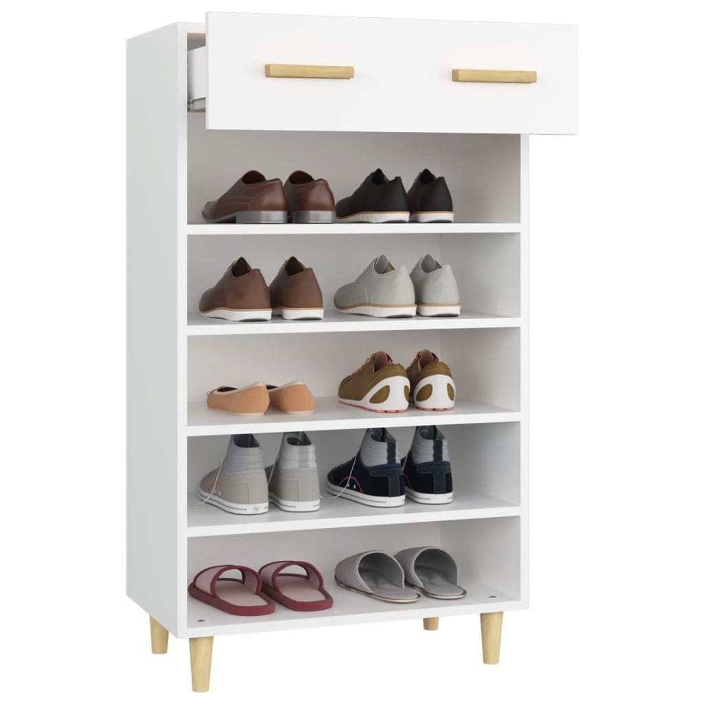 Shoe Cabinet White 60x35x105 cm Engineered Wood