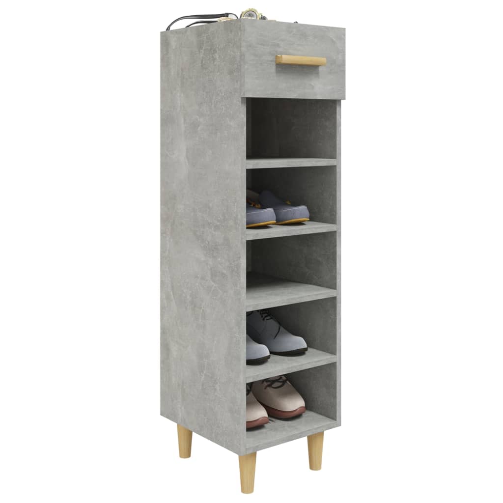 Shoe Cabinet Concrete Grey 30x35x105 cm Engineered Wood