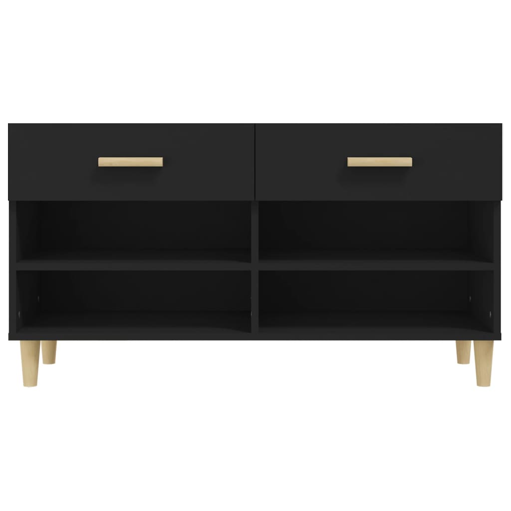 Shoe Cabinet Black 102x35x55 cm Engineered Wood