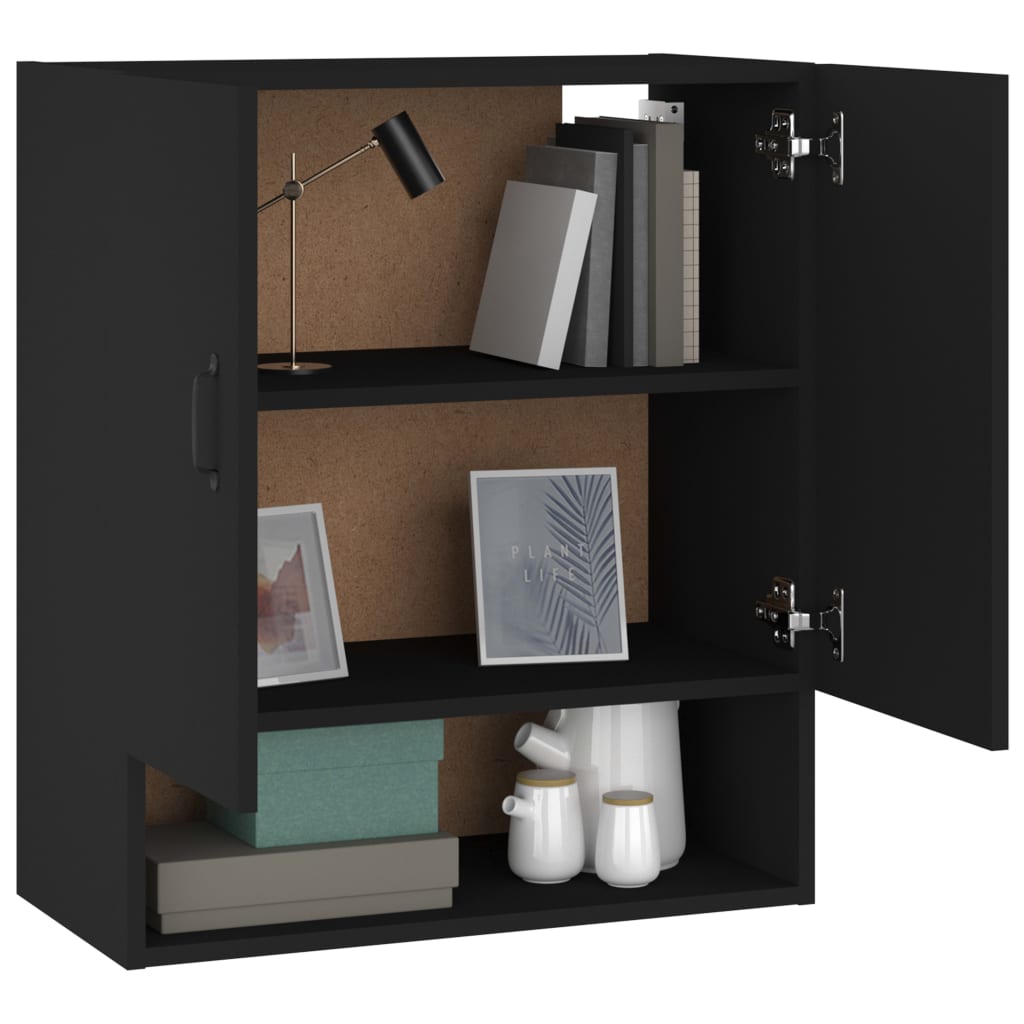 Wall Cabinet Black 60x31x70 cm Engineered Wood