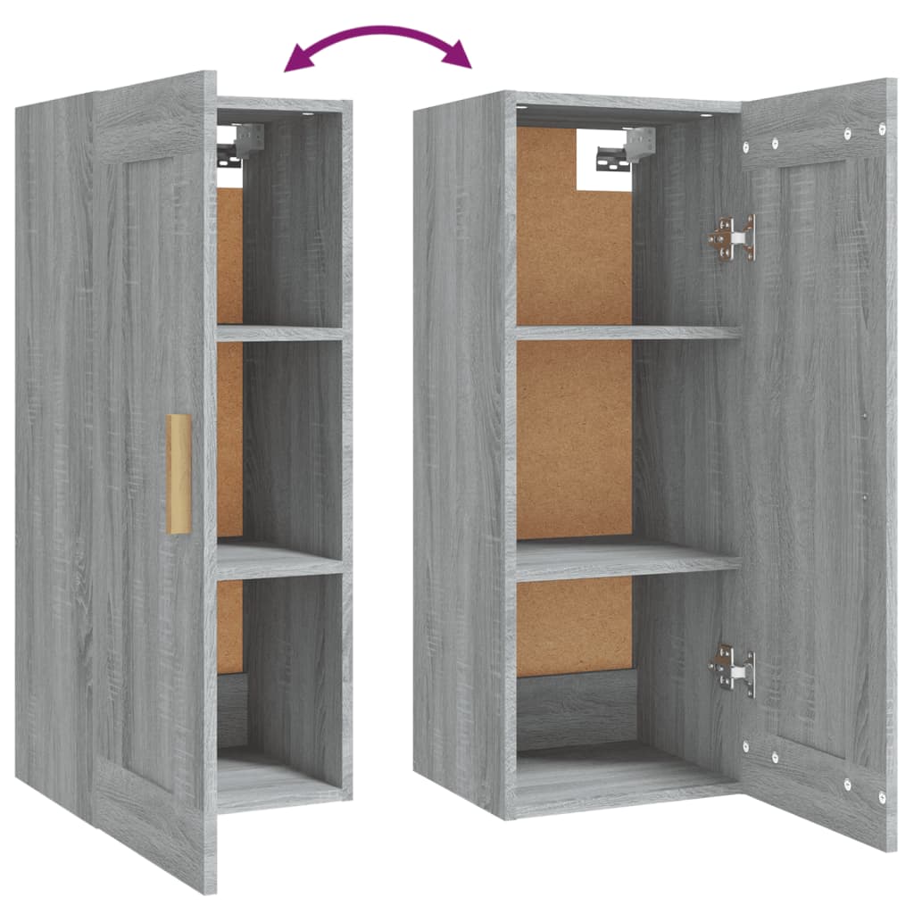 Wall Cabinet Grey Sonoma 35x34x90 cm Engineered Wood