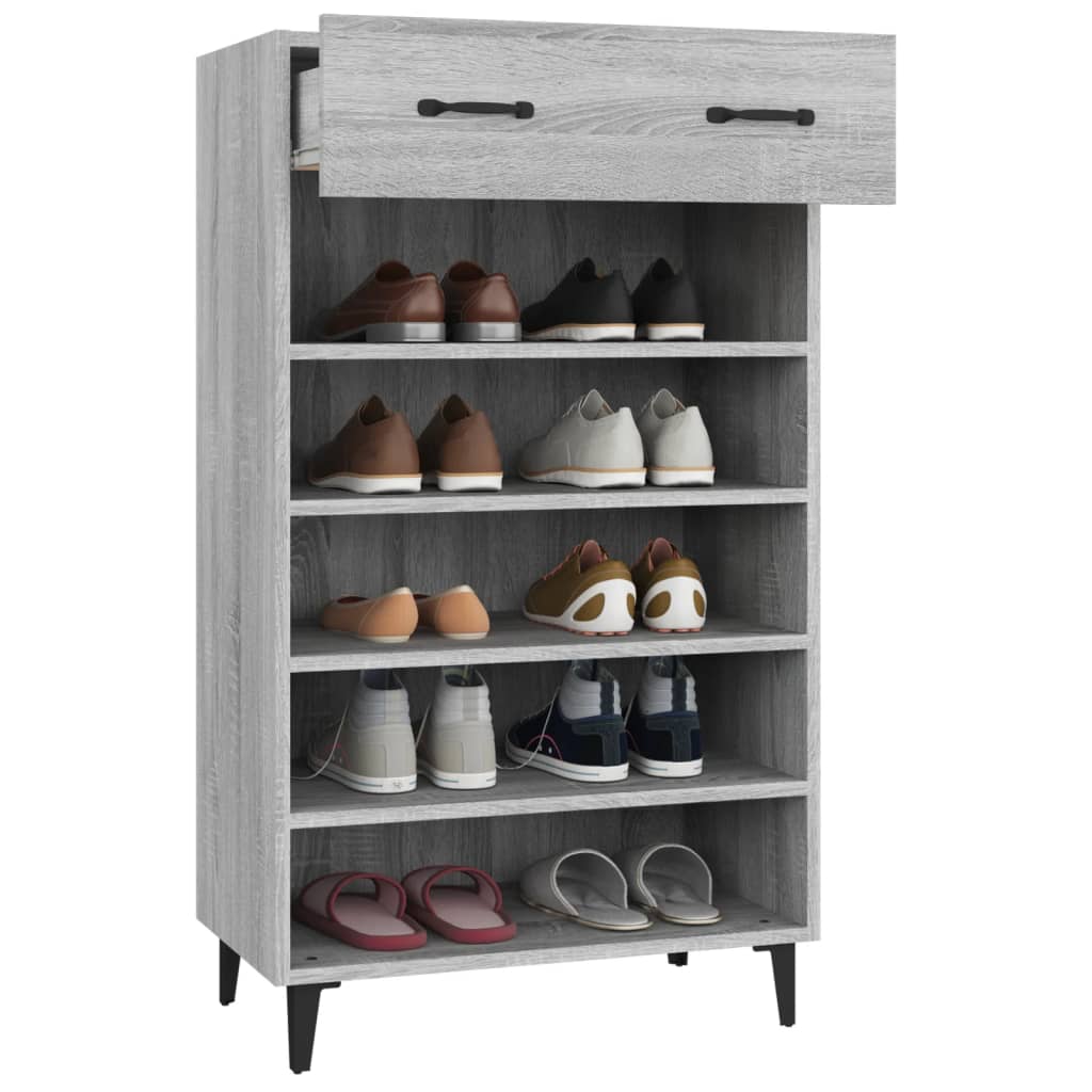 Shoe Cabinet Grey Sonoma 60x35x105 cm Engineered Wood