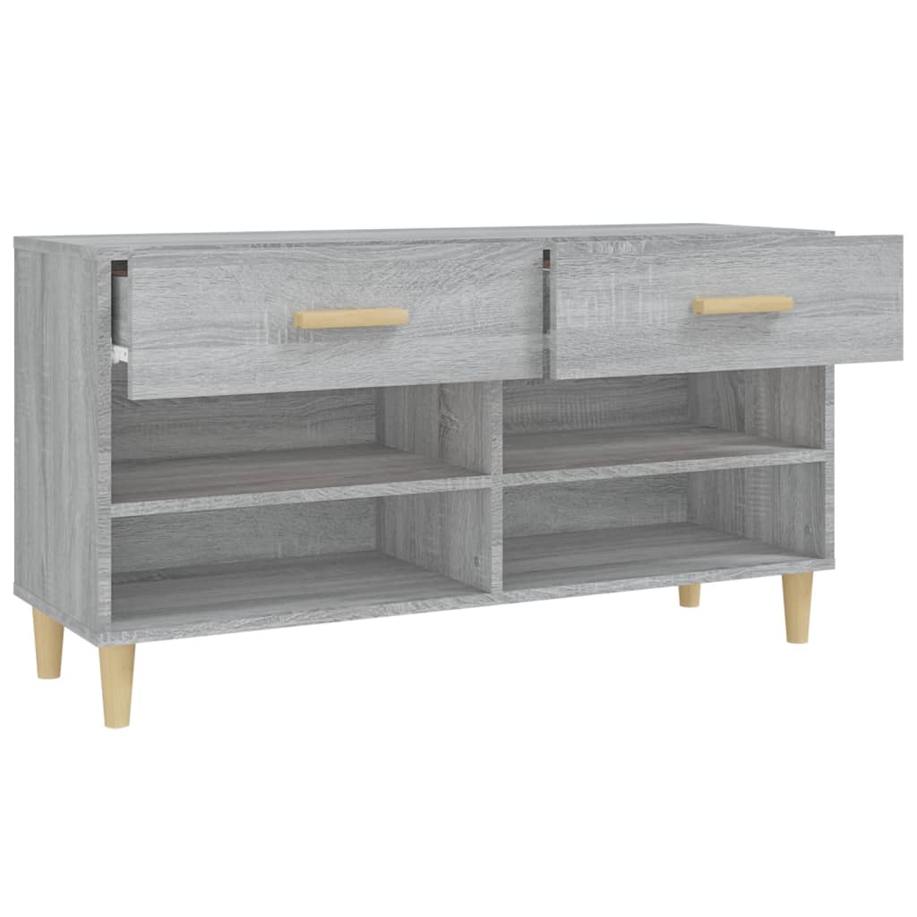 Shoe Cabinet Grey Sonoma 102x35x55 cm Engineered Wood