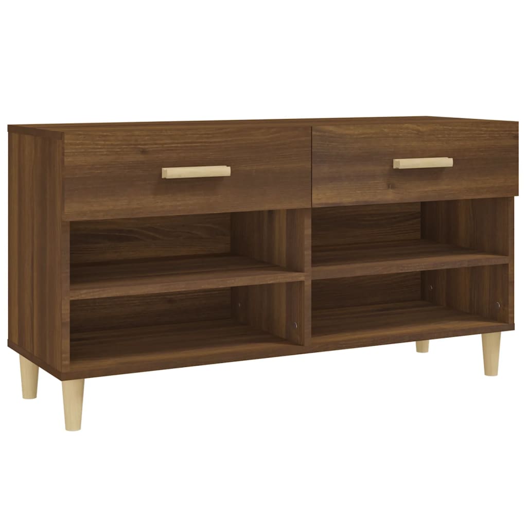 Shoe Cabinet Brown Oak 102x35x55 cm Engineered Wood