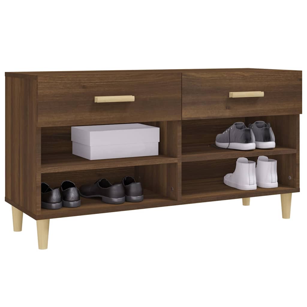 Shoe Cabinet Brown Oak 102x35x55 cm Engineered Wood