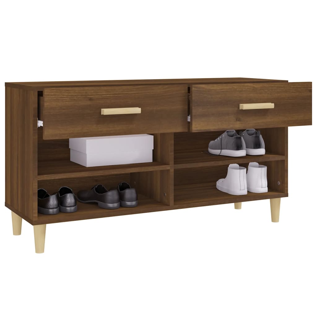 Shoe Cabinet Brown Oak 102x35x55 cm Engineered Wood