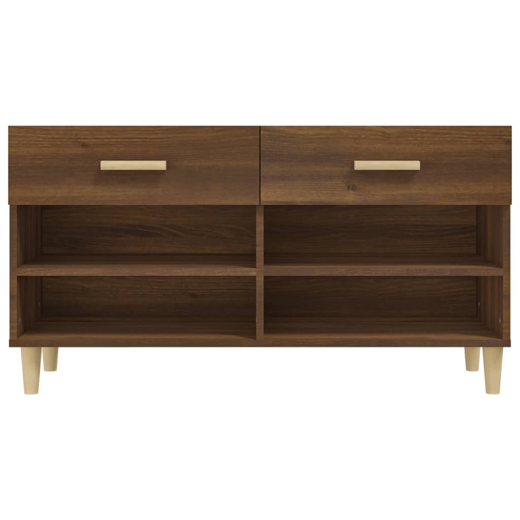 Shoe Cabinet Brown Oak 102x35x55 cm Engineered Wood