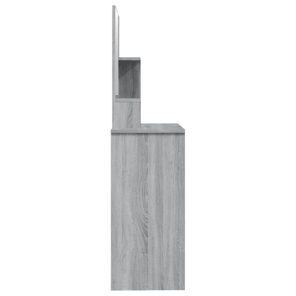 Dressing Table with Mirror Grey Sonoma 86.5x35x136 cm