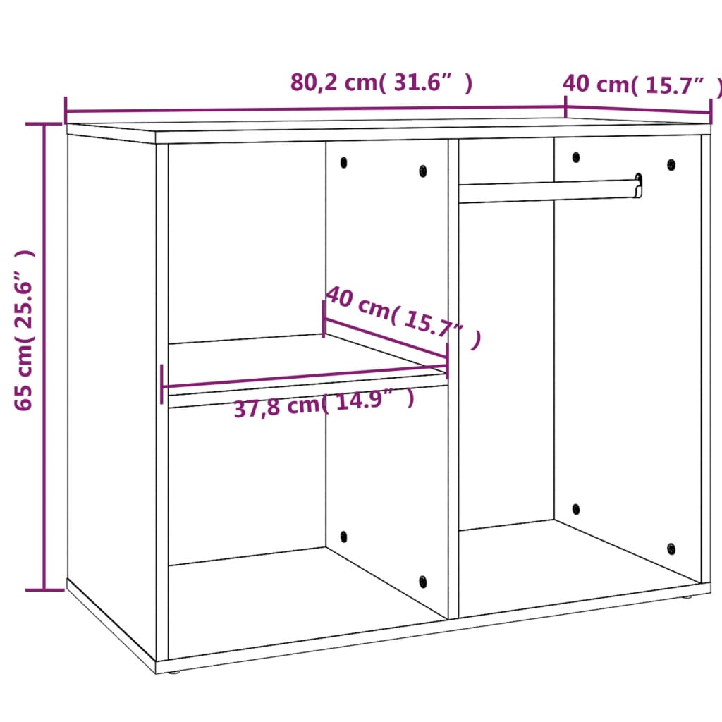 Dressing Cabinet Grey Sonoma 80x40x65 cm Engineered Wood