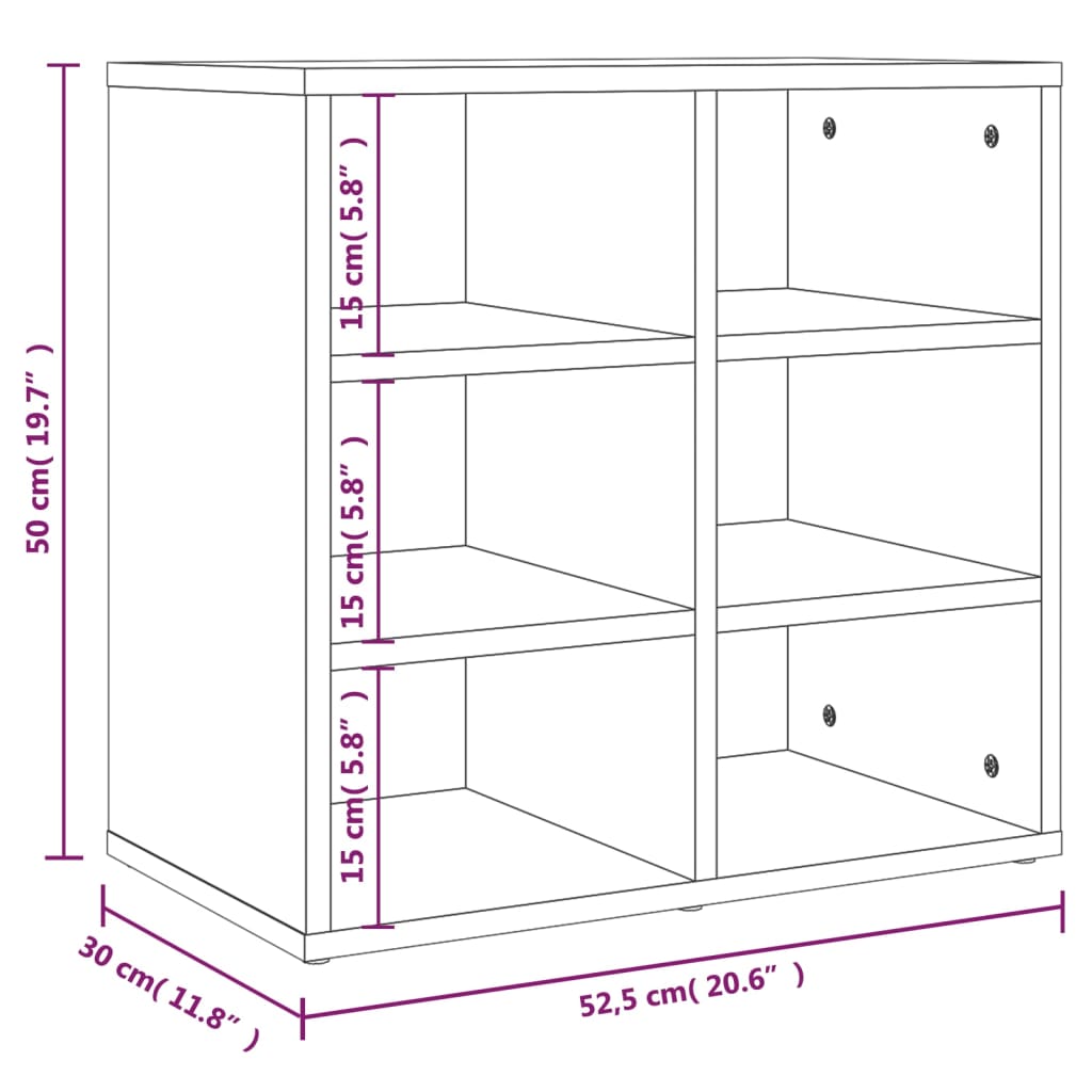 Shoe Cabinet Brown Oak 52.5x30x50 cm
