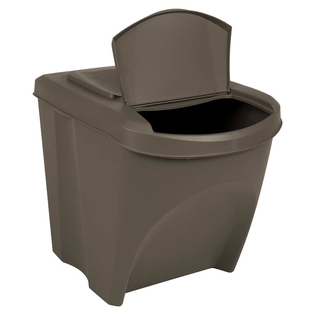 Stackable Garbage Bin Boxes 3 pcs Grey 75 L Polypropylene